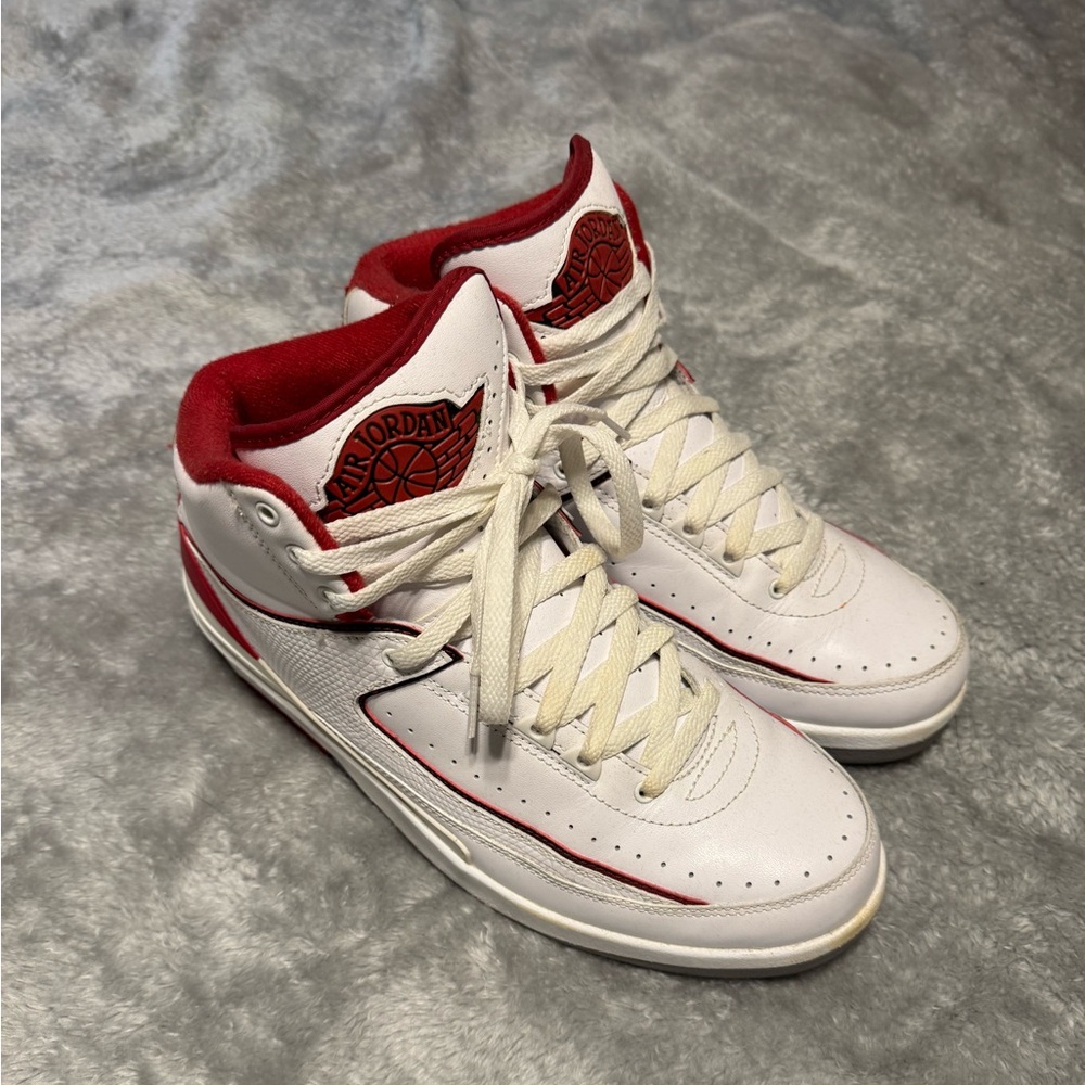 Air Jordan White and Red Sneakers